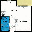 Plan d'un studio - Appartements - Résidence avec services à Rennes